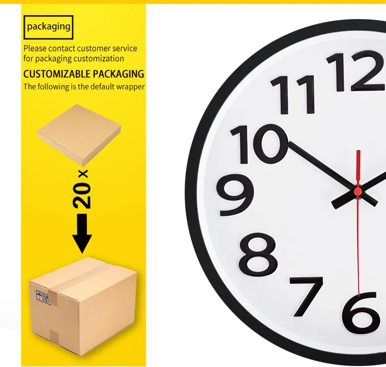 12 Inch Home Decoration Decorative 3d Wall Clock