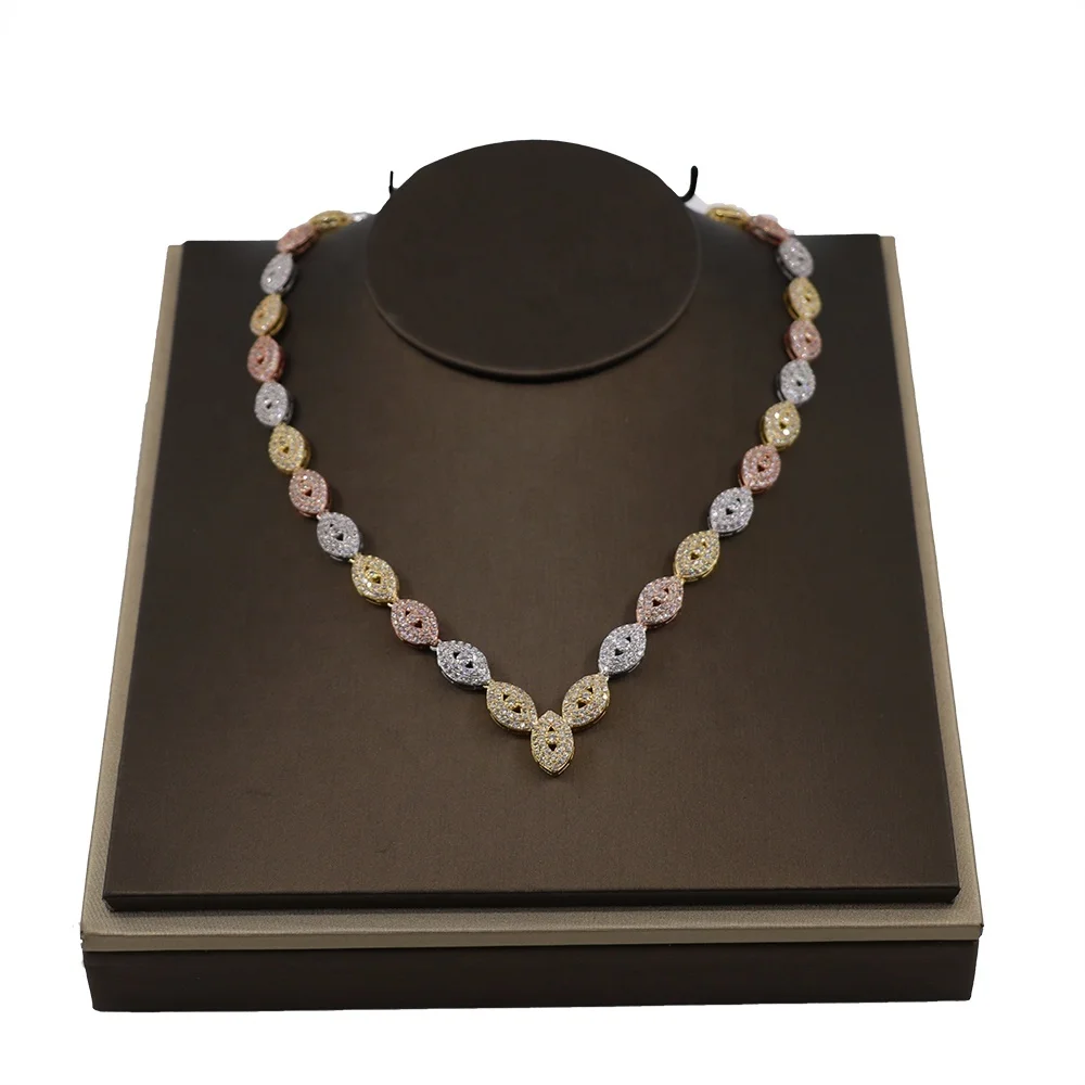 Bedazzled  Artificial Gold Jewelry Saudi Gold Bridal Jewelry Set 3 Tones Mixed Bangle Ring Sets for Jewelry