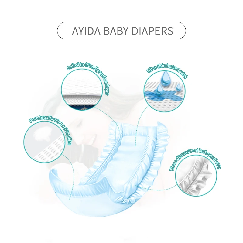 Eco friendly diaper dry fast adjustable disposable baby cloth pocket diaper