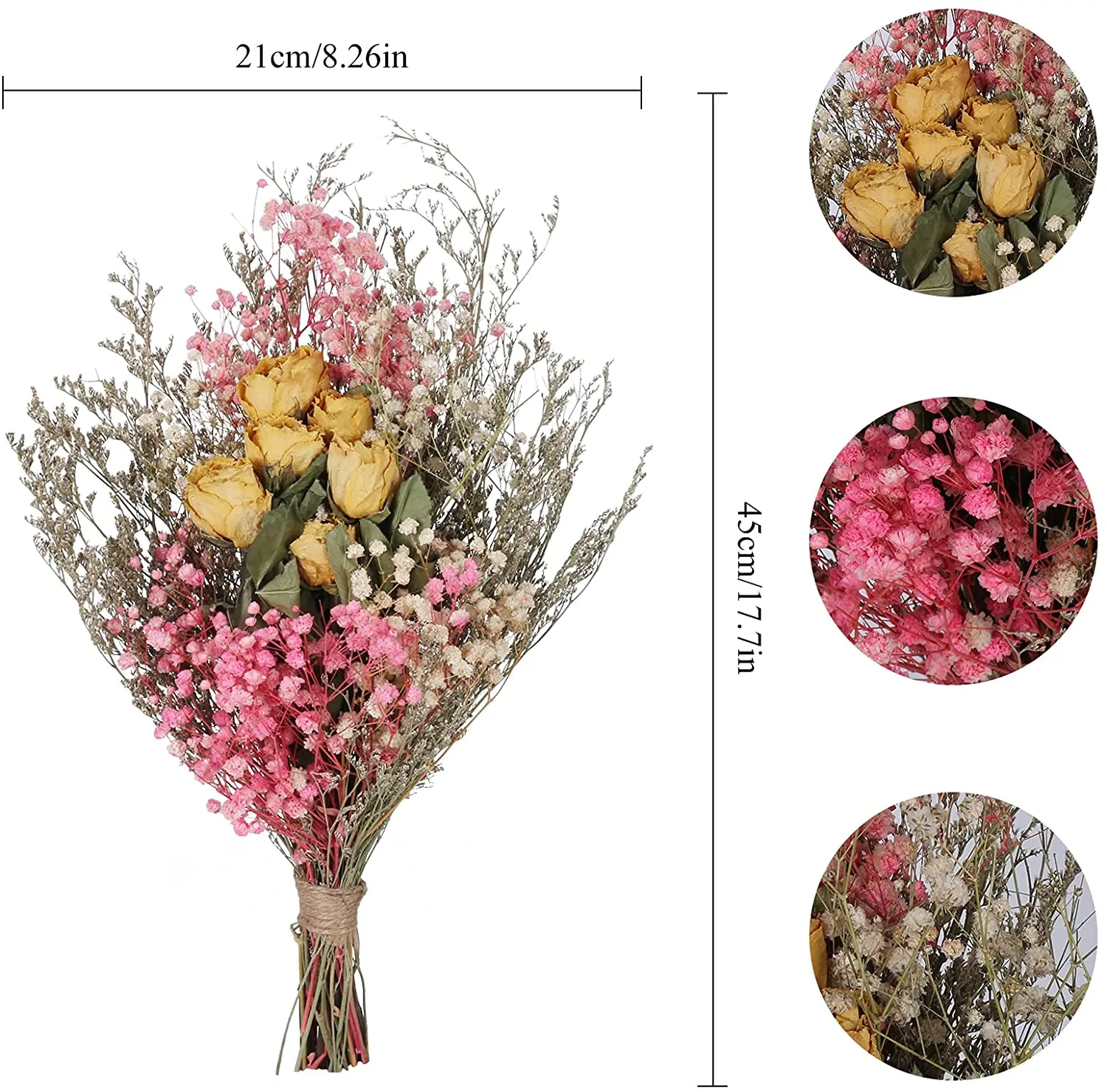 Высушенные детские цветы HFlora 8 2*17 7 дюймов натуральный Декоративный букет цветов ветки для ВАЗ домашний цветочный магазин