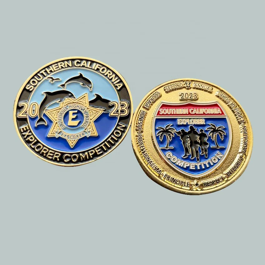 Manufacturer Custom Chinese Golden Silver Coins 3d Effect Enamel Filled Challenge Coins Sale Old Coins