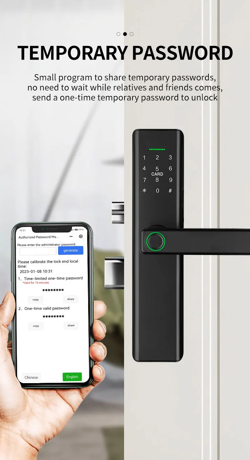 High Quality Digital Keypad Door Handle Electronic Lock Fingerprint Scanner Door Lock Fingerprint Door Lock