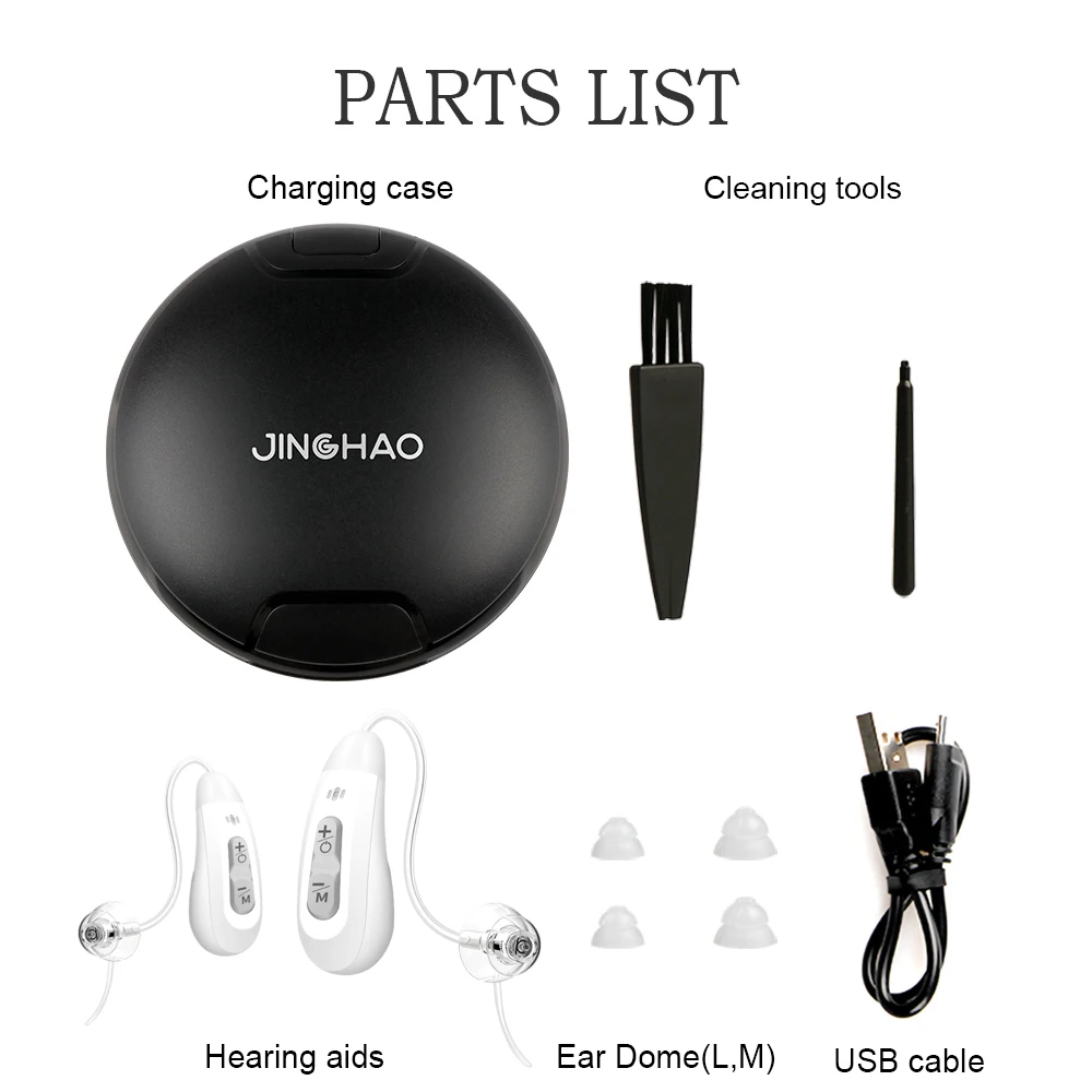 JINGHAO D59 Inexpensive Digital BTE Ric Rechargeable Hearing Aids From China Wholesale