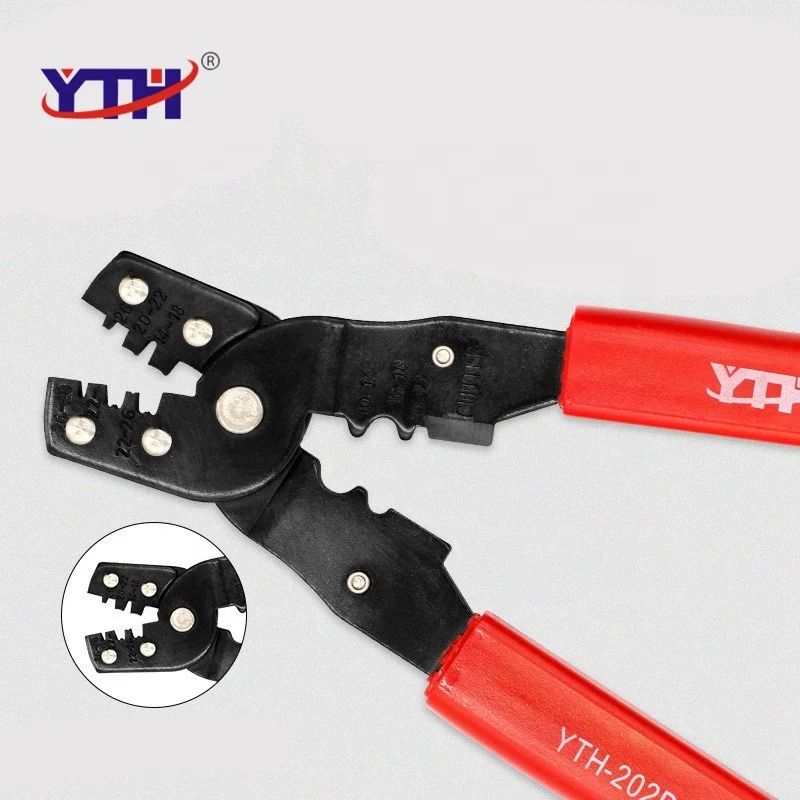YTH 202B 14-28 AWG 50# Steel Multi functional cold pressing professional tool wire cutting crimping terminal crimper