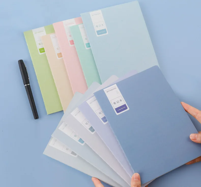 D-07029 A5 Simple ins Style Solid Color Car Line Book B5 Plain Color Stitch Book Student Notebook Workbook Morandi color system