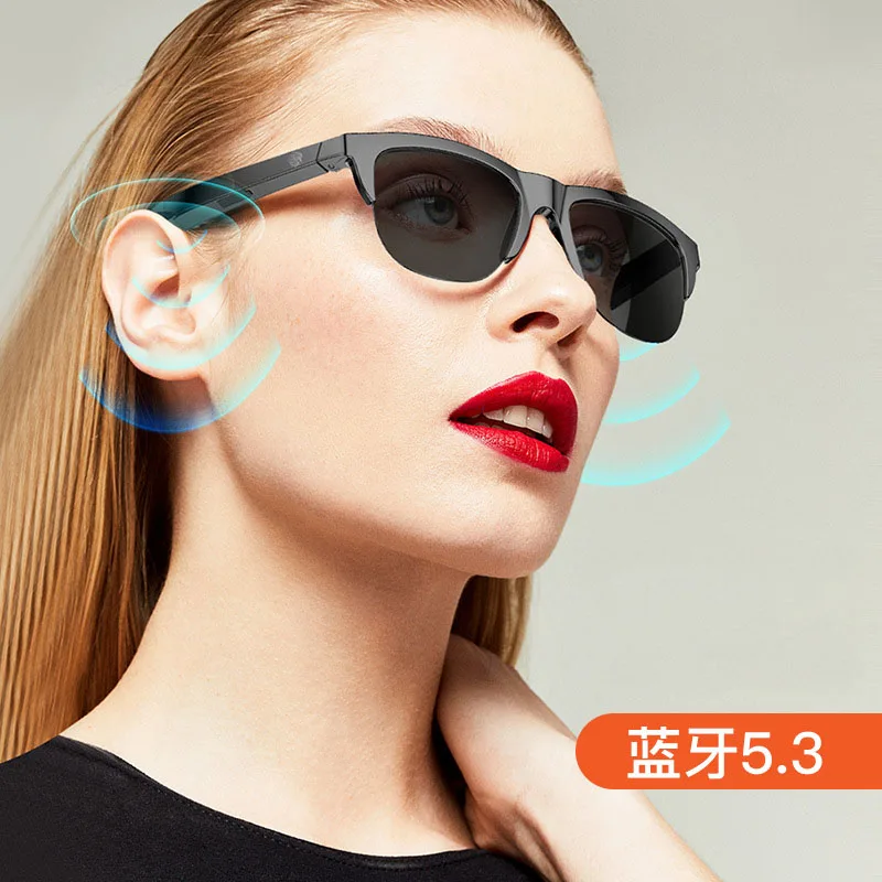 2023 New Smart Blue Tooth 5.3 Glasses Anti-Blu-ray Stereo Double Speaker Touch Wireless Blue Tooth Smart Sunglasses