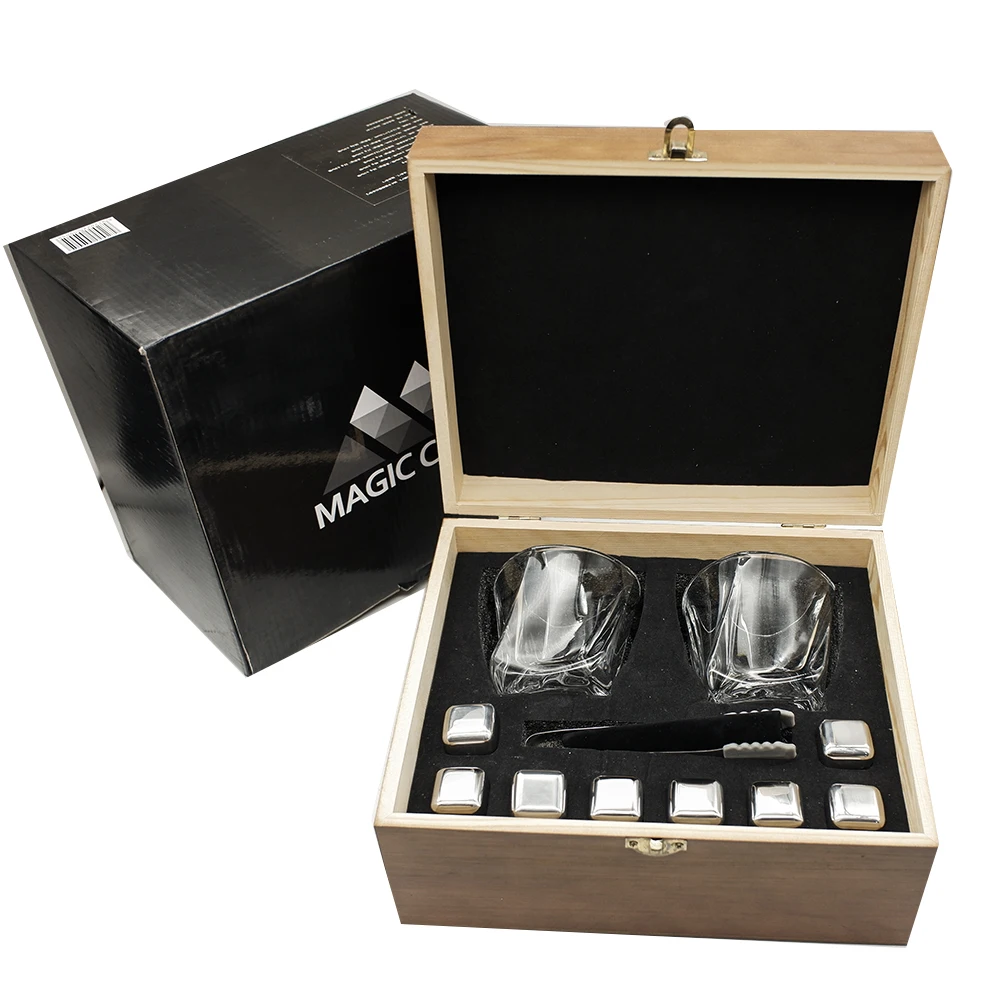 
Customized Whiskey Stones Crystal Glasses Set Whisky Chilling Cubes Wine Cooling Rocks 