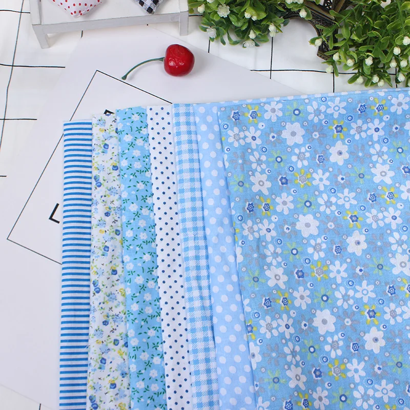 HAHOO Floral Printed Cotton Cloth Sewing Quilting Fabric for Patchwork Needlework DIY Handmade Material textile 10X10cm Square