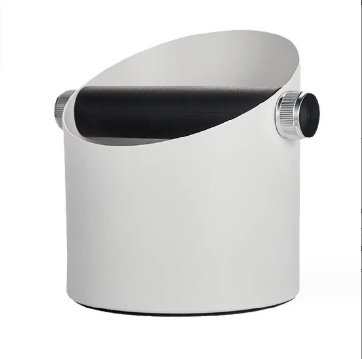 Coffee accessories stainless steel or metal and silicone round coffee knock box with removable knock bar