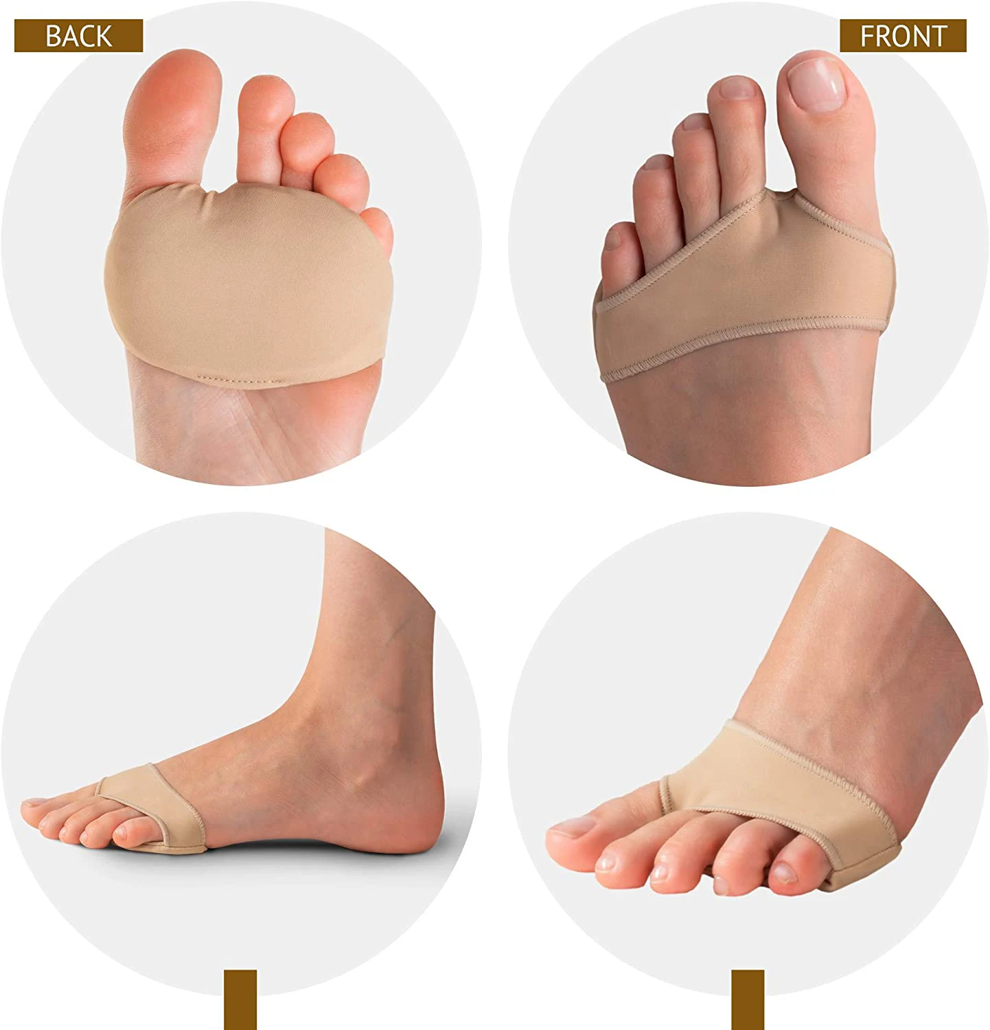 Fabric Metatarsal Pads - Ball of Foot Cushion Sleeves Forefoot Blisters Metatarsalgia Pain Relief Foot Health Care Tight Fitting