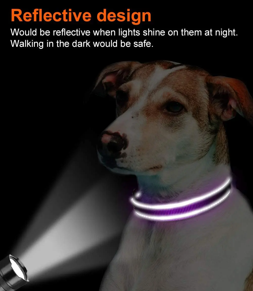 Fondopet Reflective Doged Collar Soft Neoprene Padded Breathable Nylon Pet Collar Dog