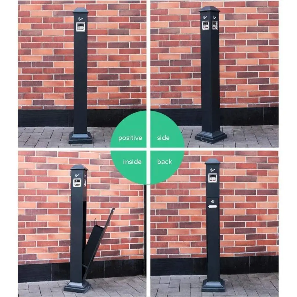 Stainless Steel Soot Column Ashtray for Shopping Malls Hotels Vertical Cigarette Butt Pedicle Outdoor Trash Can Floor Ash Column