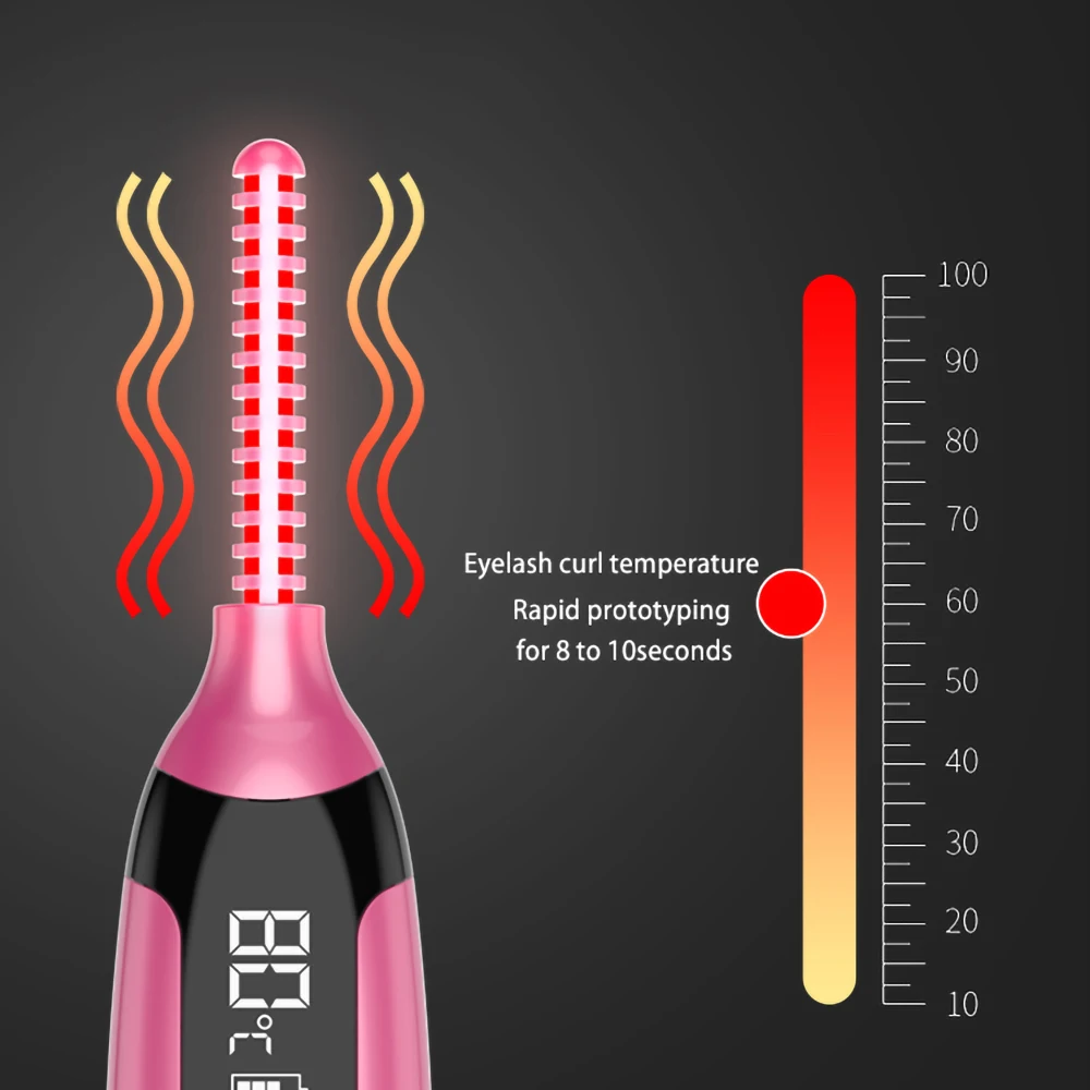 Wholesale Rechargeable Portable Mini Electric Eyelashes Curler Heated Lash Lift 3D Black Eyelash Curler