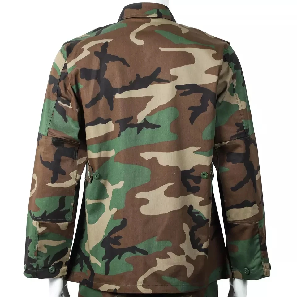 02Custom Outdoors Anti-tear 65% polyester 35% cotton Combat Uniform BDU Camouflage combat uniform