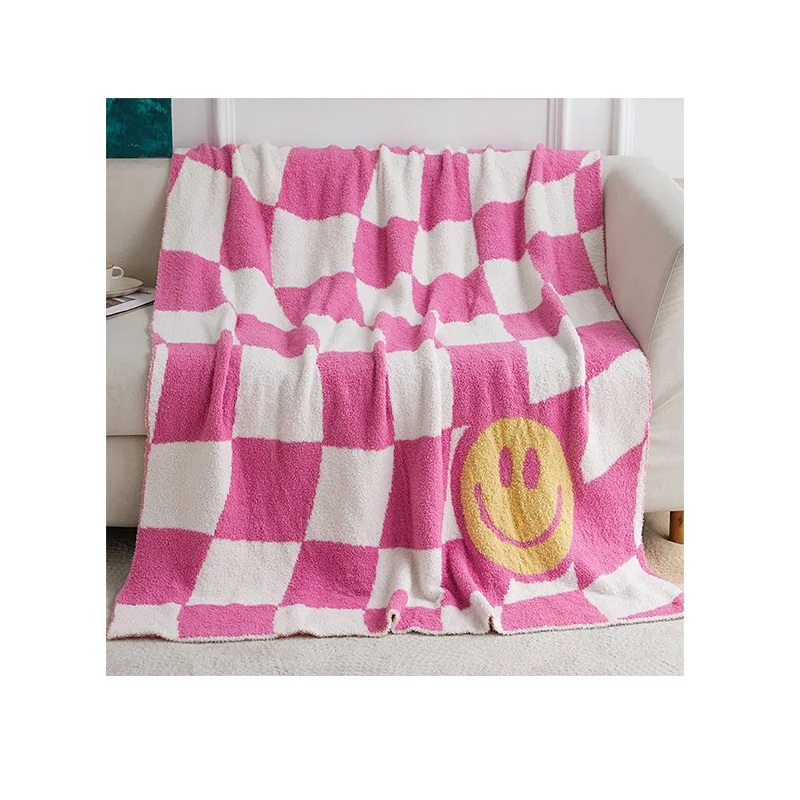 Personalized Western Soft Knitted Blankets Hot 50*60 inch Plaid Blanket Custom Checked Blanket