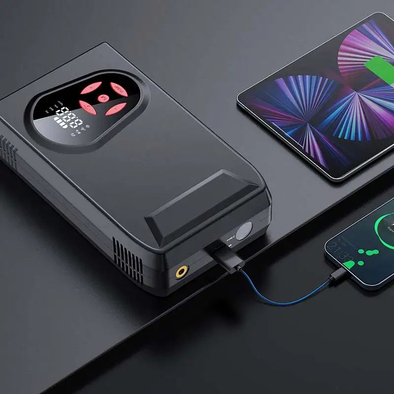 car jump starter set 2 in 1 car jump starter & tire inflator Portable air compressor  with Carry Case  fit for Jumper Cables H11