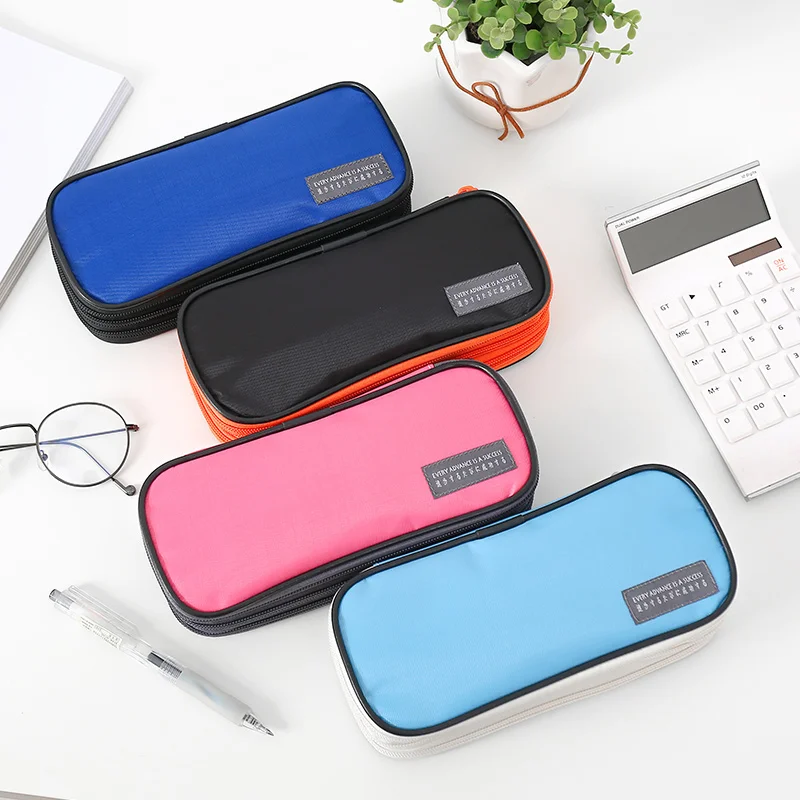 Top Grade creative design large size color collision oxford pupil pencil case