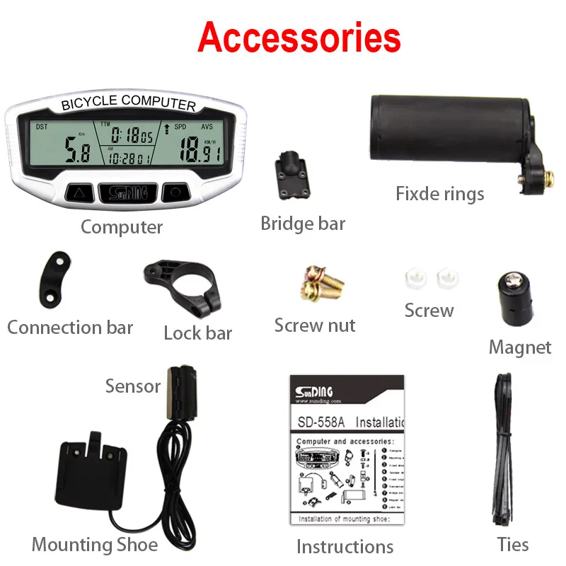 Brand new Wired  bicycle trip computer cyclometer Cycling Odometer Cycle Meter Speed Sensor Exercise Rainproof