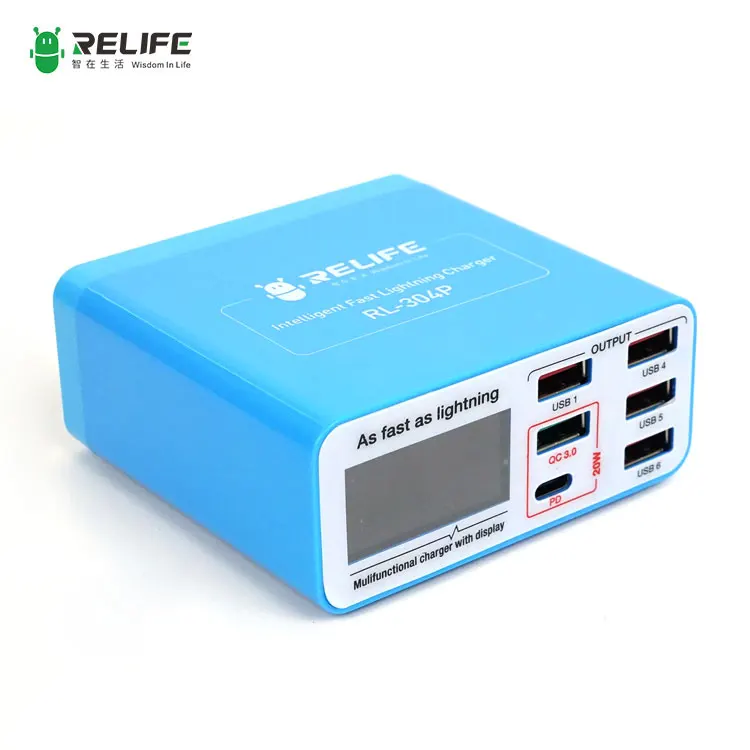 Relife RL-304P быстрое зарядное устройство PD3.0 + QC3.0 цифровой дисплей Lightning для мобильного телефона iPad Tablet Наушники быстрая зарядка того чтобы