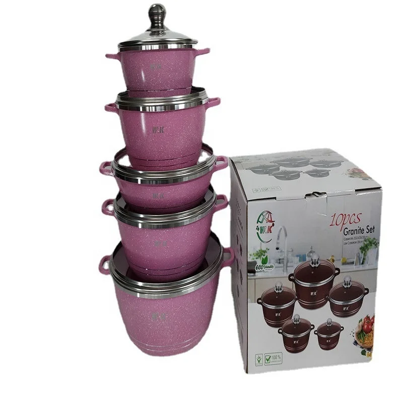 Factory Direct 10pcs Sets Enamel Cast Iron Cookware Set Huge Cooking Pot Set Non-Stick Cookware