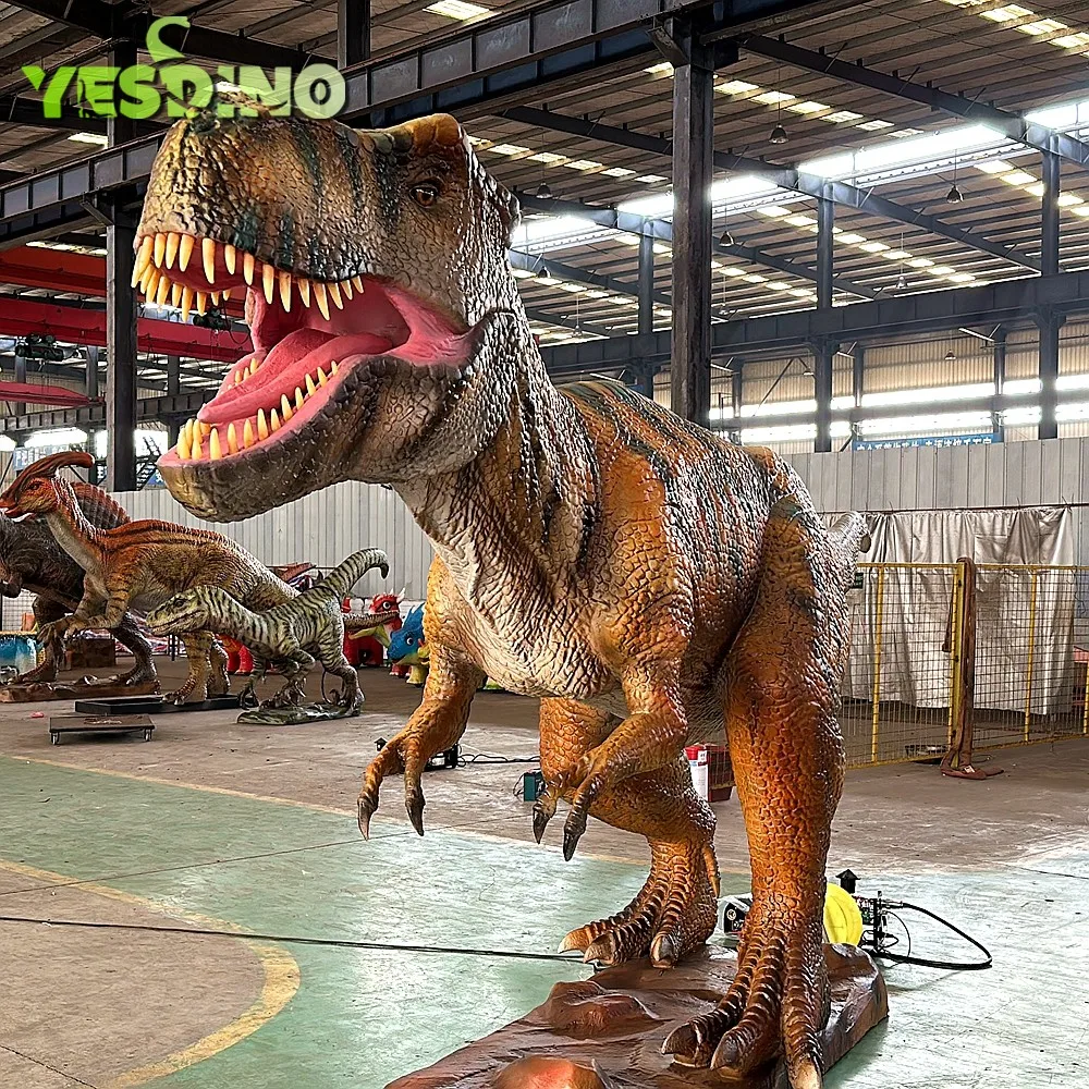 Realistic Animatronic Tyrannosaurus Rex Robot Model Silicone Dinosaur Trex for Outdoor Kids Playground Amusement Park Dino Park