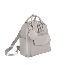 Faux leather top handle baby Travel diaper handbag, baby maternity nappy bag with changing pad and pracifier pouch