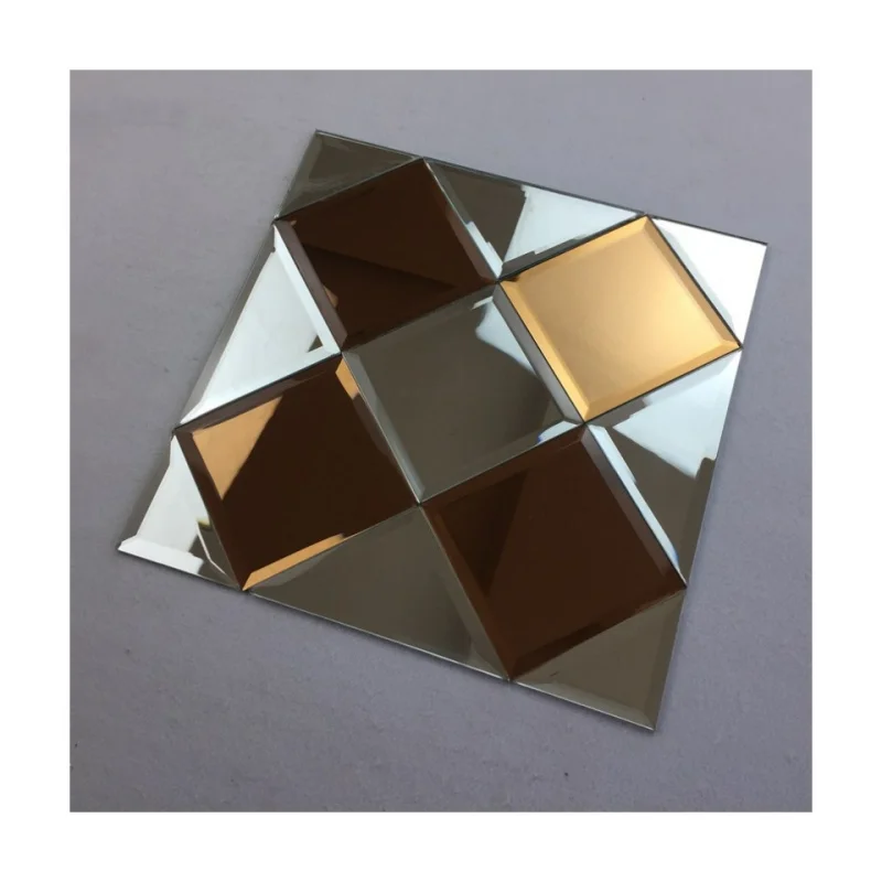 Mosaic Glass Mosaic Grinding Edge Mirror 300 * 300mm Background Wall Mosaic Mirror Decoration