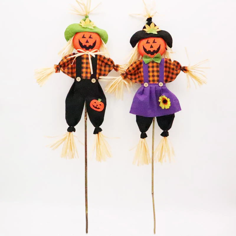 Senmasine Garden Yard Porch Birds Away Decor picks Halloween Thanksgiving fall harvst autumn scarecrow decoration