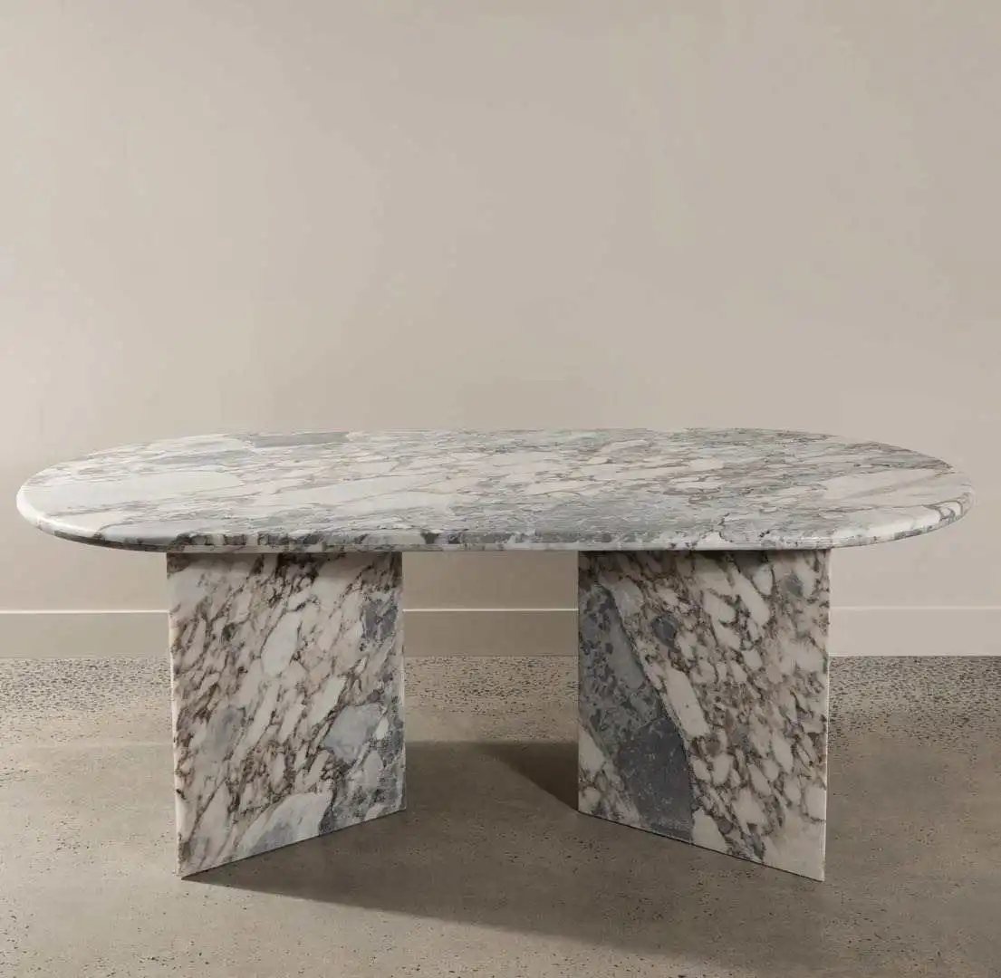 Concrete Concrete Dining Room Furniture Factory Price Elephant White Marble V Base Dining Table