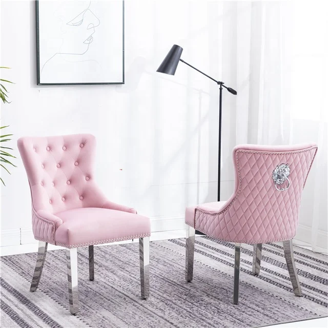 Квадратные застежки-гвоздики с рисунком вокруг обеденного стула из нержавеющей стали с изображением Льва