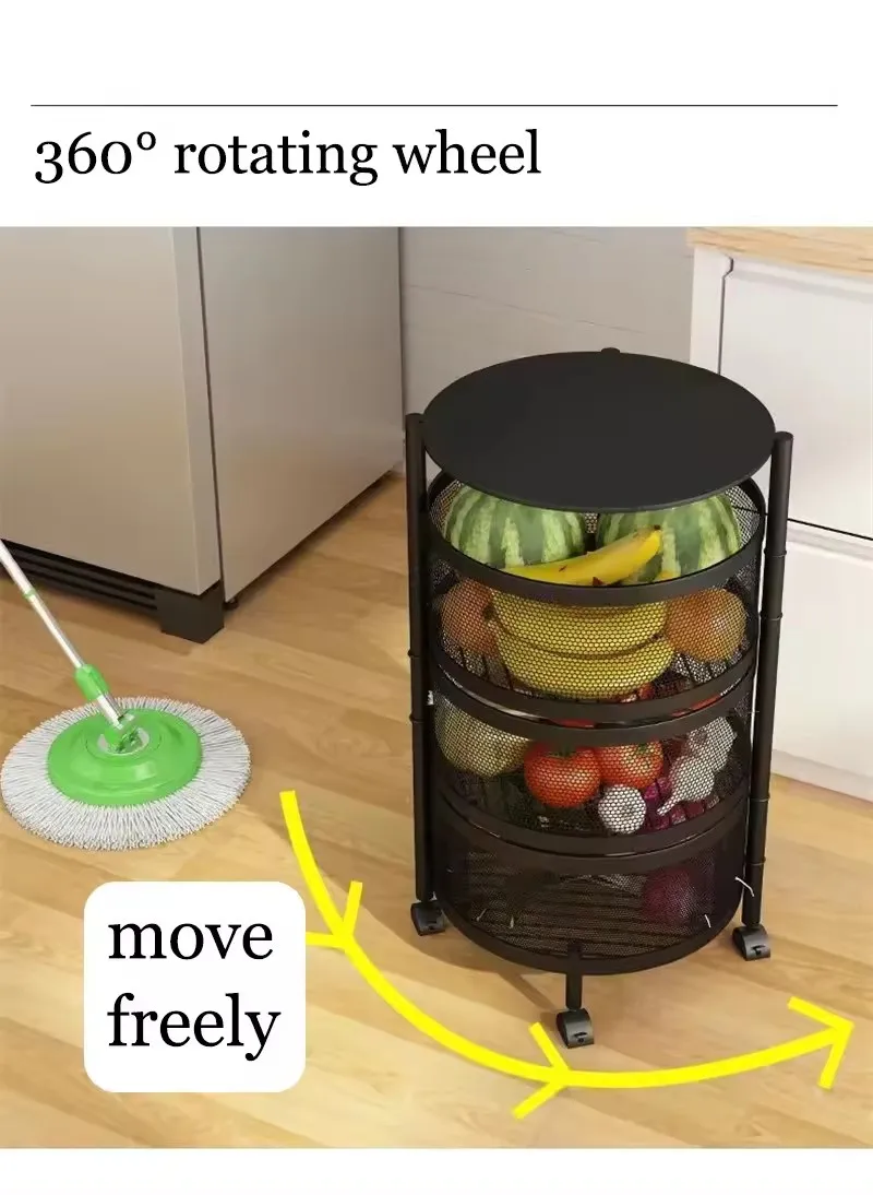 5 Tier Multi Layer Storage Rack Metal Sturdy Fruit Basket Kitchen Accessories Storage Holders & Racks Kitchen Shelf Carton Iron