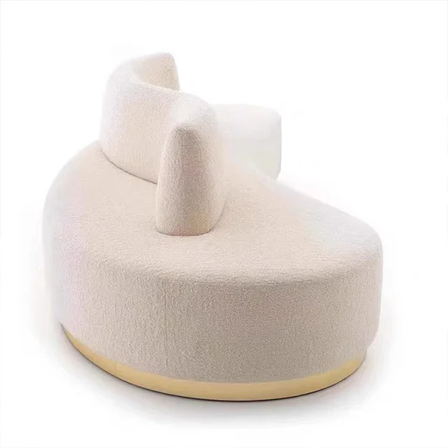 Lambskin curved sofa beauty salon clothing store B&B reception Nordic simple size apartment living room double