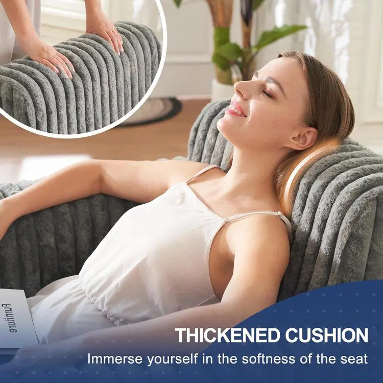 Modular Living Room Foam Loveseat Plush Comfy Two-seat BeanBag Chair Adults Large Fluffy Bean Bag Chairs with Armrest