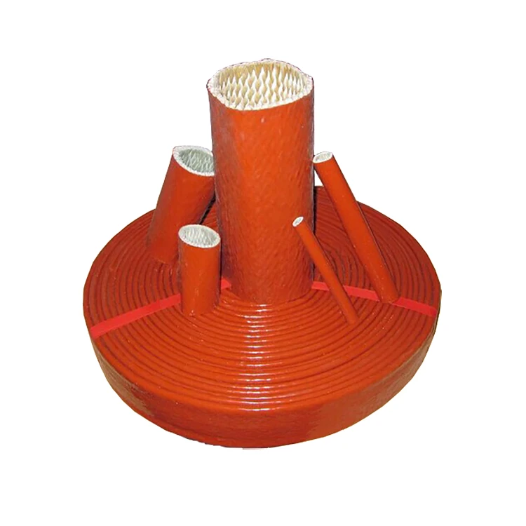40mm Hydraulic Hose Heat Protection Fire Resistant Silicone Coated Fiberglass Sleeving for Power Plant Shipyard