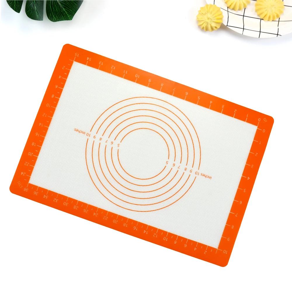 Wholesale Factory   Silicone Coated Fiberglass Cake Baking Mat Non-Stick Reusable Kneading Pastry Cooking Mat