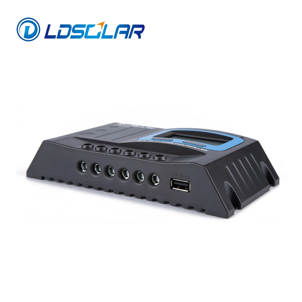 manufacturer direct LDSOLAR solar charger controller 12v 24v lithium with due USB ports