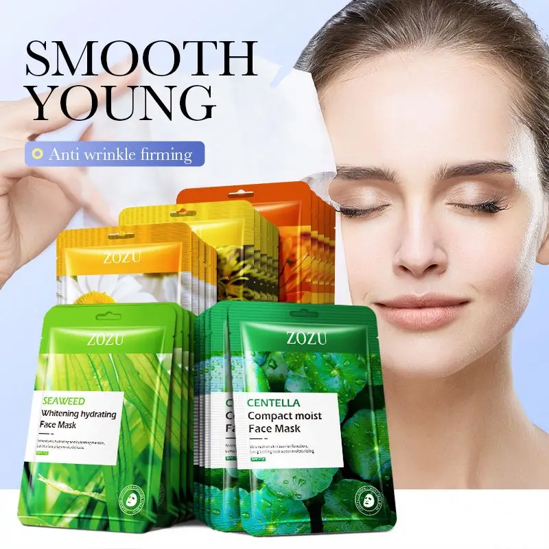 OEM ZOZU korean hydrogel seaweed snow clover face care moisturizing skin rejuvenation water beauty nourishing facial sheet mask