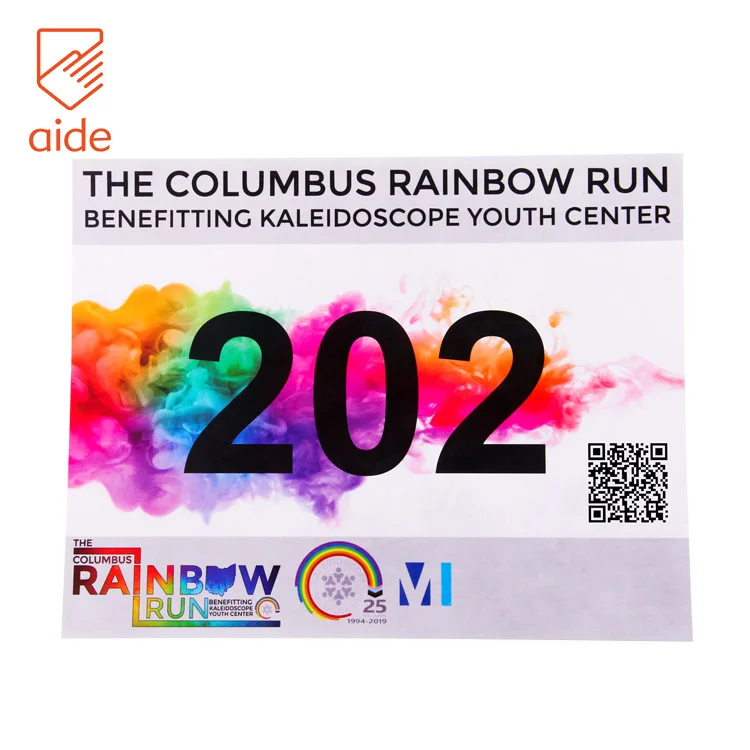 Custom Cool Bicycle Marathon Racing Tyvek Bib Numbers Maker For Runners