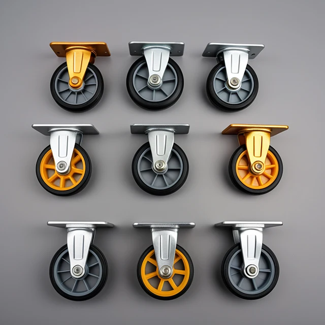 Industrial 4-Inch Fixed Black Screw PU Casters 4x2 Heavy-Duty Swivel Wheel Caster for Office Trolleys and Desks