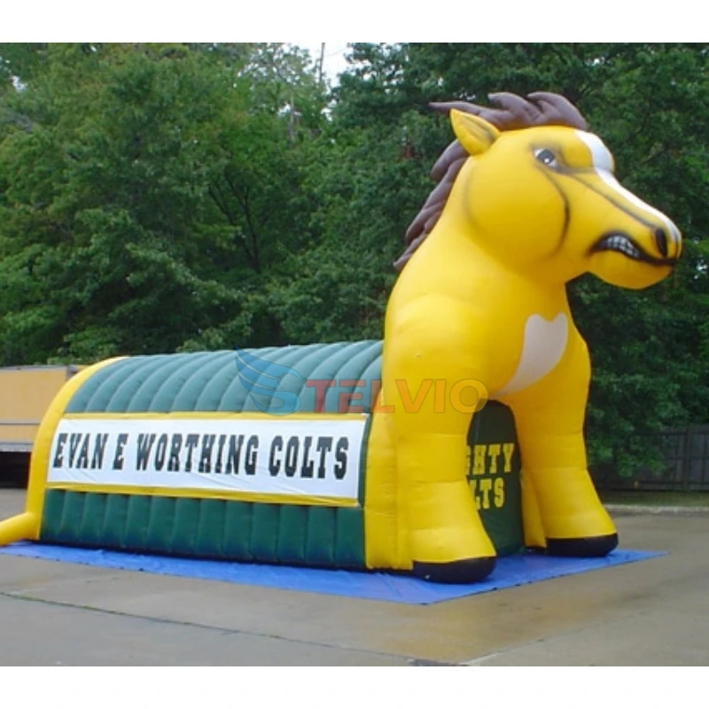 Giant advertisement inflatable mascot tunnel inflatable tiger football tunnel for game entrance