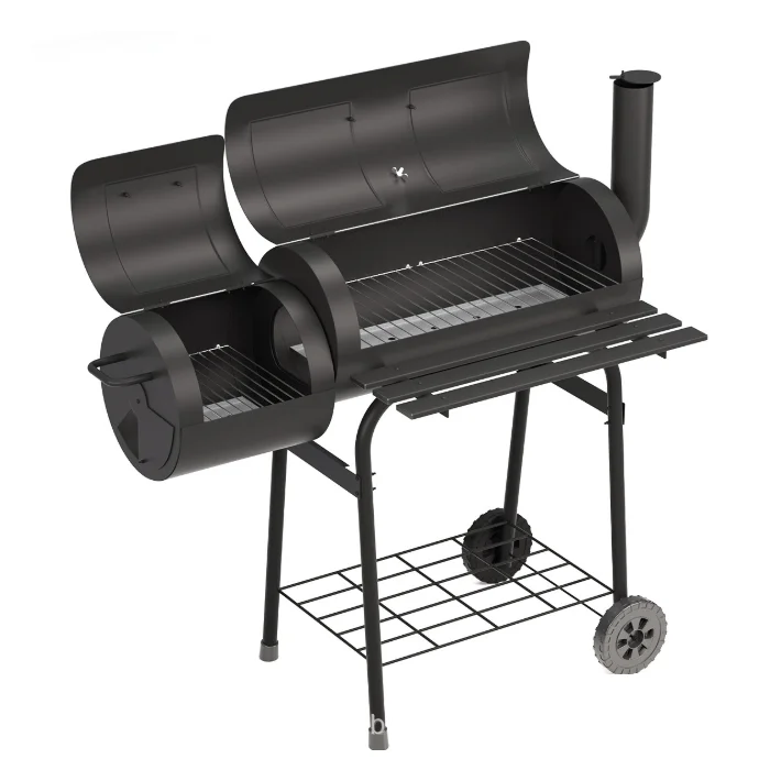 Сверхмощный открытый барбекю для двора, офсетный коптильный барабан, барбекю, грили, уголь