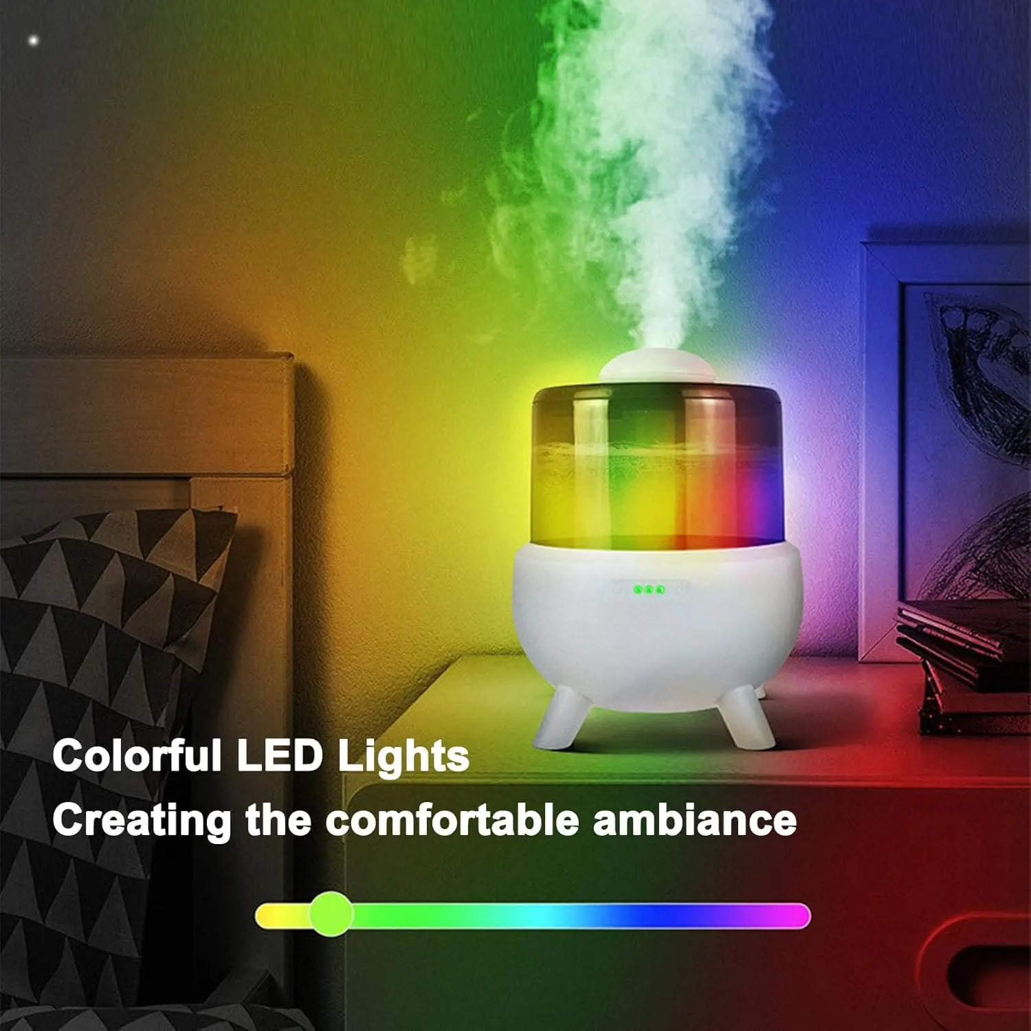 OEM ODM Innovative Triangle Bracket Large Capacity 2L Portable Household Auto Evaporative Smart Humidifier