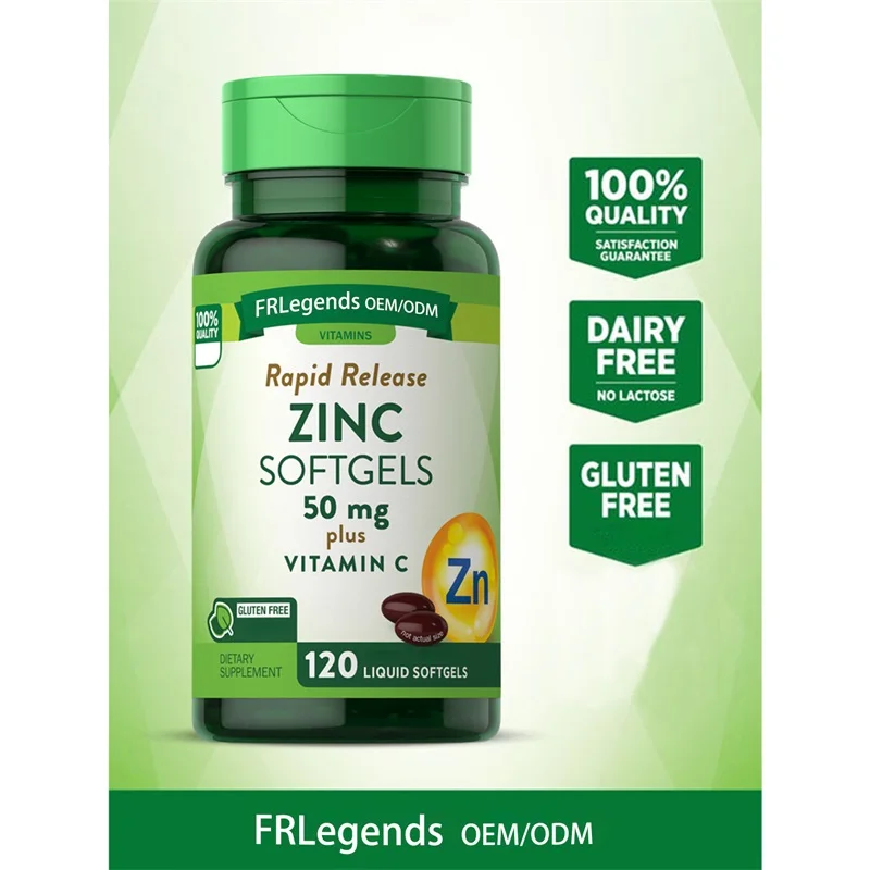 Wholesales Hot Sale Antioxidant Supplements Support Eye Health Zinc Softgels Skin Whitening Vitamin C Capsules