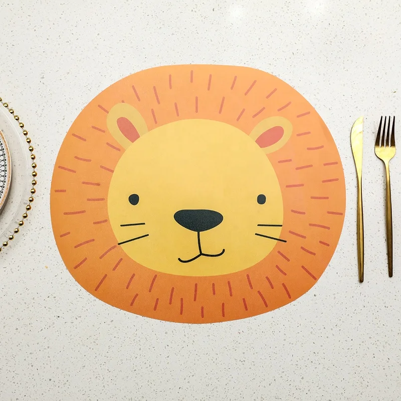 Walmart Audit Professional Factory Animal Shape UV Printing Colorful Baby Placemats Kids Table Mats Food Grade Material