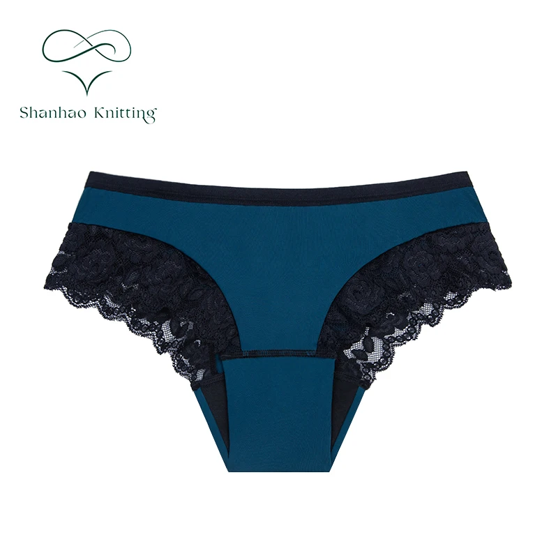 Shanhao OEM Reusable Leakproof Underwear High Quality Organic Cotton Lace Menstrual Panties Bamboo Period Panties for Women