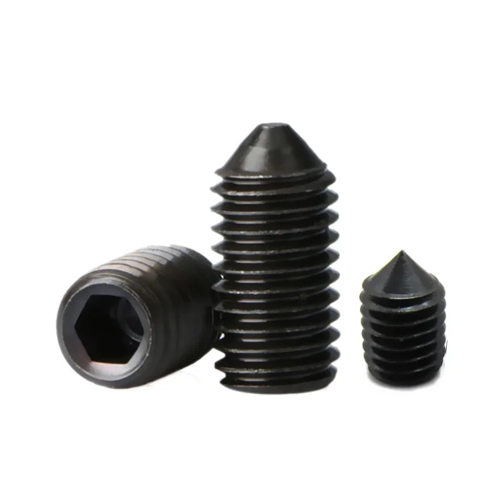 DIN914 ISO Cone point machine grub set screw M1.4 1.6 1.8 2 2.5 3 3.5 4 5 6 8 10 12 14 16 20mm 12.9 grade Cr Mo steel black