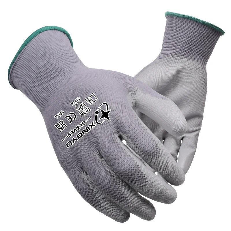 XINGYU Garden PU Palm Fit Gloves Wholesale Black PU Fabric  Coating Work Gloves PU Fabric For Gloves Safety