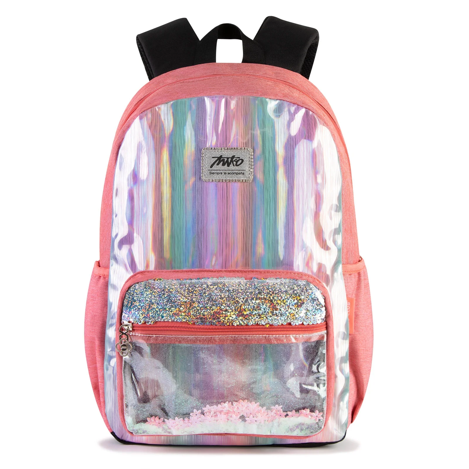 OEM/ODM Fashionable Holographic Rainbow Pink Kid Girls School Bags for Teenagers Children