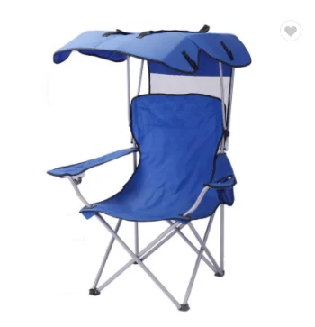 
Holder Portable Folding Camping Outdoor Seat Shade Canopy Beach Chair With Cup 