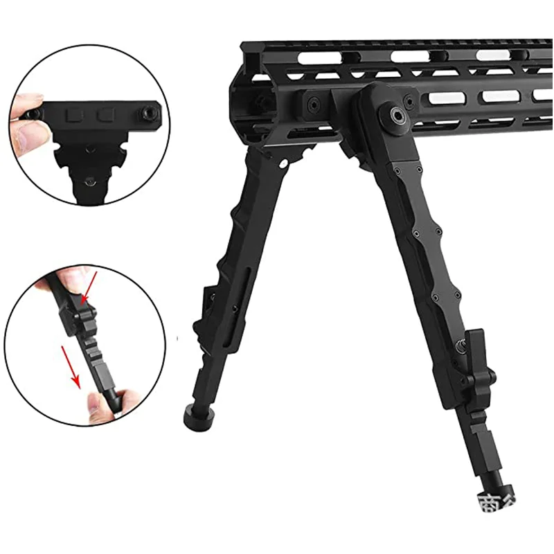 V8 Tactical Bipods 360° Rotatable Folding Aluminum Alloy Tripod With Adjustable And Retractable For Hunting Scopes